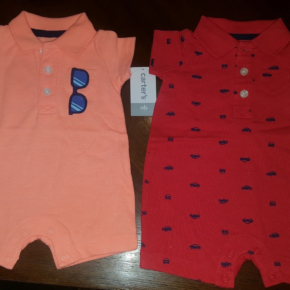 Boys newborn 2 carters rompers NWT